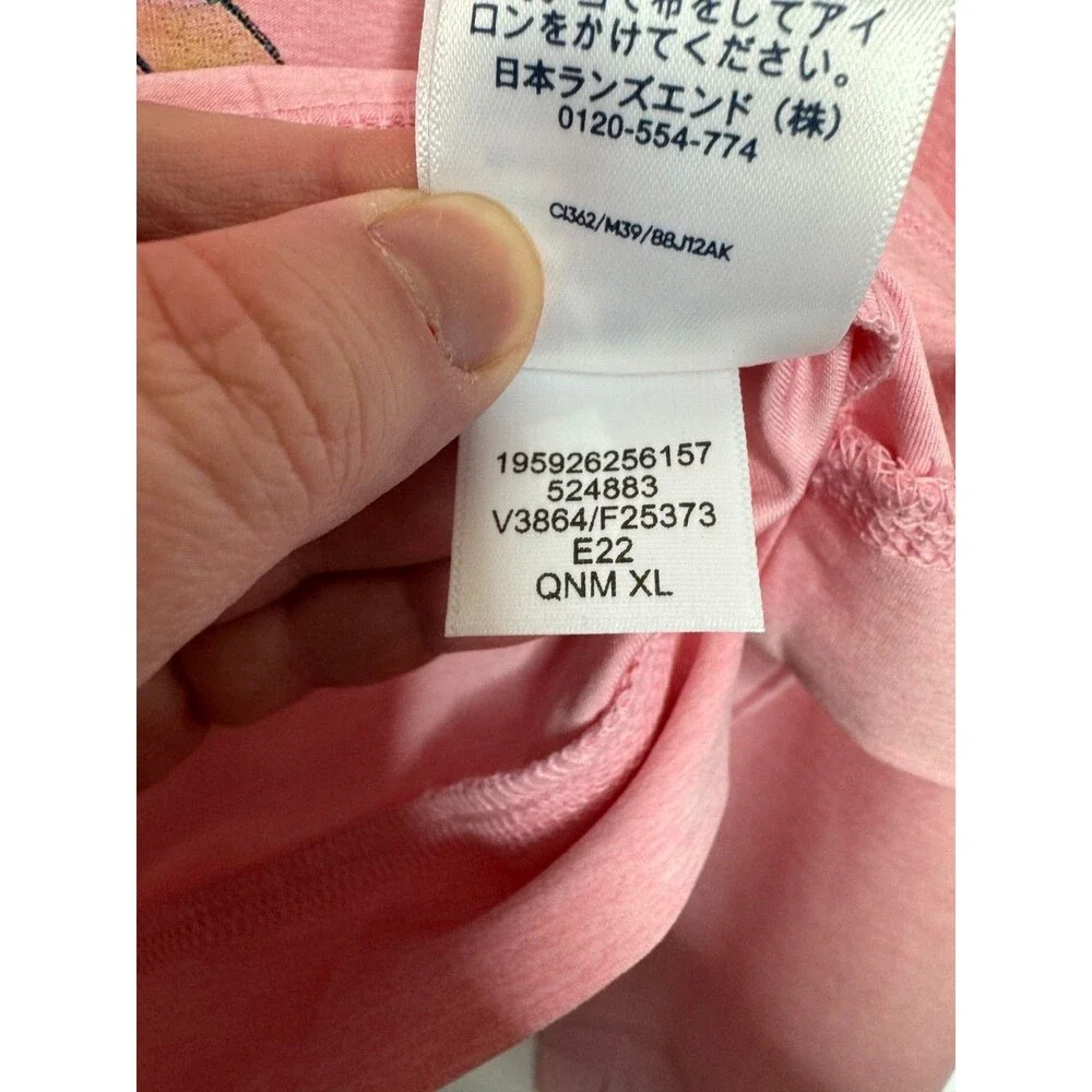 Lands End Girls XL Long Sleeve Shirt Pink Ballet Slippers Thump Holes Dance NWOT